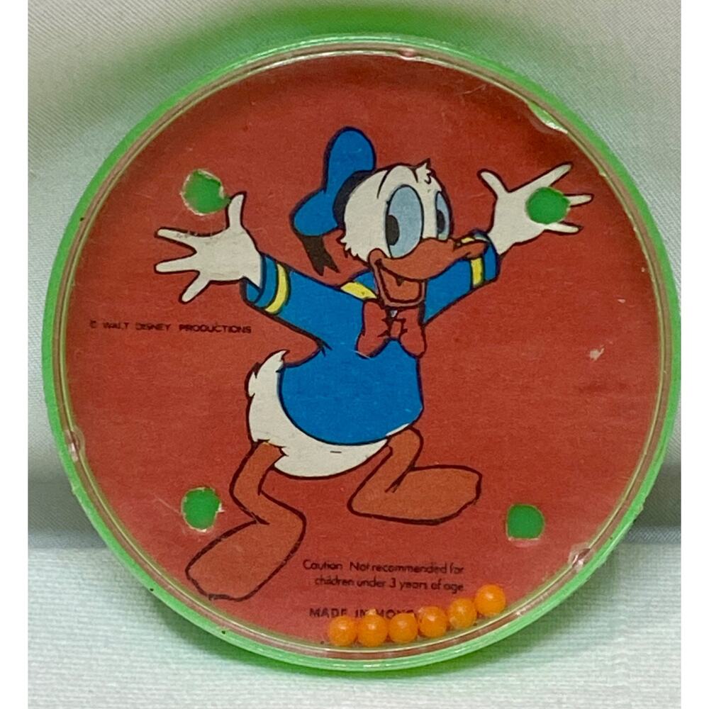 Donald Duck Huey Dewey Louie Dexterity Metal Ball Lithographed Pocket Game VTG -